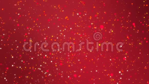浪漫的红色闪光背景闪烁的光粒子视频的预览图