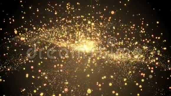 许多闪闪发光的漩涡粒子在太空飞行节日和节日的三维渲染背景计算机生成视频的预览图