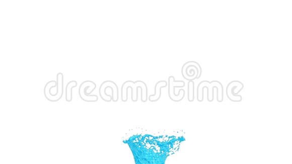 蓝色液体作为糖浆或水的流动旋转成漩涡或龙卷风液体的流动会旋转形成视频的预览图