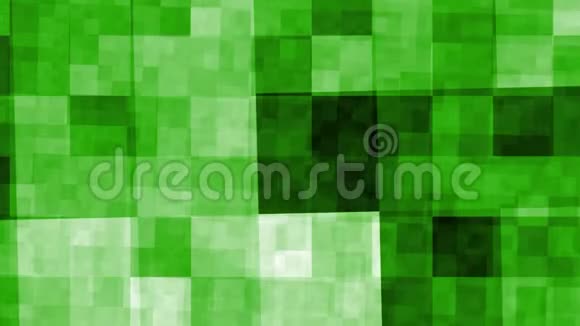 高清抽象绿色立方体背景2D动画机动车辆视频的预览图