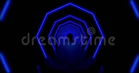 霓虹灯隧道或发光路径抽象线4k视频的预览图