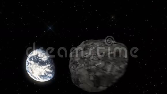 在外层空间对地球快速盘旋的陨石视频的预览图