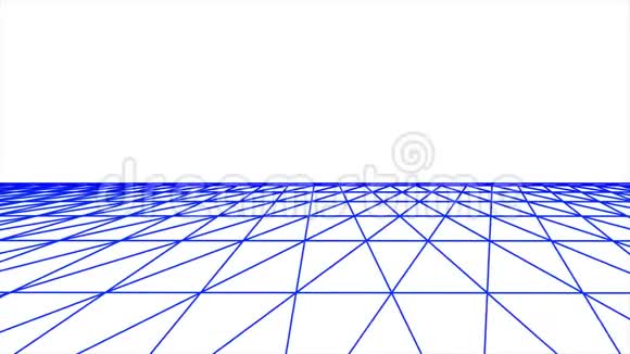 SIDE飞行复古网络空间网格网多边形线框平面景观无缝环绘制运动图形视频的预览图