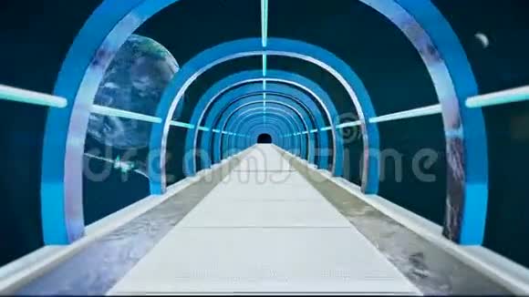 抽象科幻飞船走廊可循环使用视频的预览图