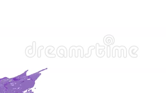 颜色的水紫色的飞溅慢运动中的大溢流视频的预览图