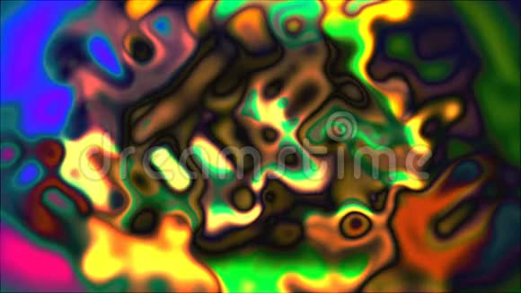 迷幻液明亮抽象三维计算机生成背景彩色调色板网格背景视频的预览图
