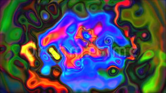 迷幻液明亮抽象三维计算机生成背景彩色调色板网格背景视频的预览图