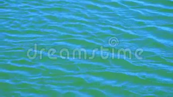 波浪和波纹在蓝色水面上流动视频的预览图