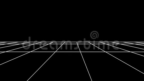 SIDE飞行复古网络空间网格网多边形线框平面景观无缝环绘制运动图形视频的预览图