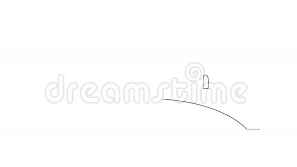 巴塞洛纳城市景色城市剪影水墨画动画视频的预览图