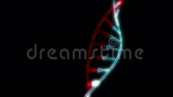 模型DNA在黑色上旋转能够循环无缝视频的预览图