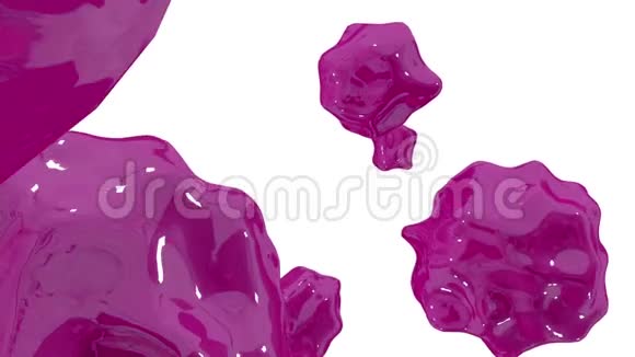 大量的紫色油漆滴在白色的表面上它是污渍留下大的斑点造成大的飞溅和视频的预览图