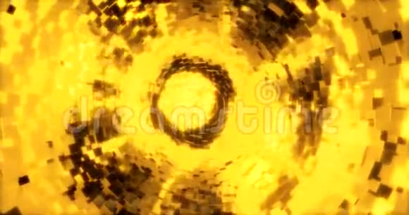 在球体上用金色立方体抽象图形背景3D渲染视频的预览图