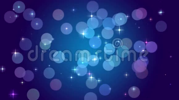 蓝色bokeh灯粒子和星辉视频的预览图