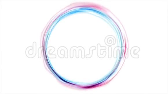 色彩斑斓的粉色蓝色霓虹灯圈视频动画视频的预览图
