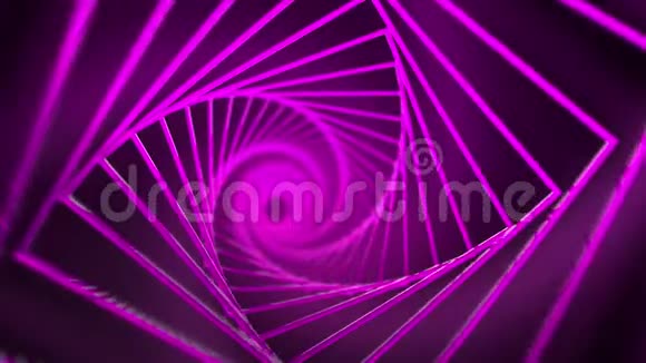 粉色方块的螺旋背景与辉光效应视频的预览图