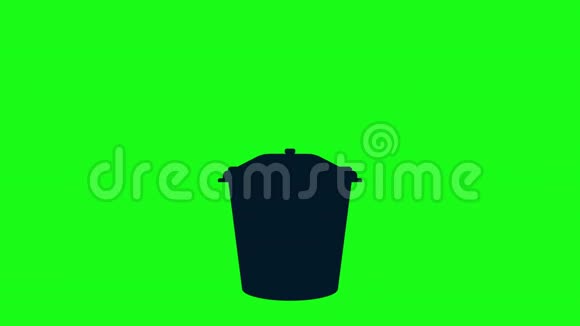 绿色屏幕上的垃圾桶动画视频的预览图