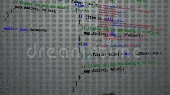 灰色背景的彩色计算机代码视频的预览图
