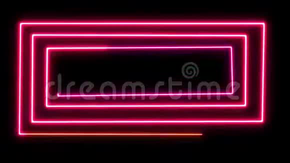 抽象创意氖激光led线复古迪斯科俱乐部霓虹灯声波秀背景色彩鲜艳的紫外线边界视频的预览图