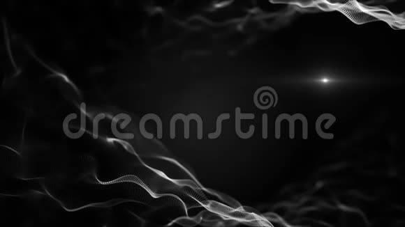 抽象流体液体背景白色模仿波浪它们在黑色的背景下移动光线模糊视频的预览图
