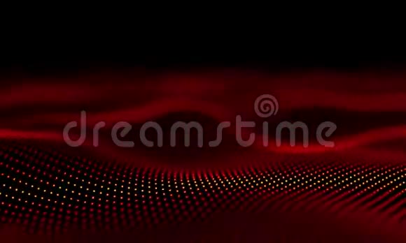 未来派红色粒子波抽象背景创意设计元素视频的预览图