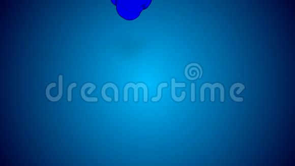 深蓝色墨水流的3D动画深蓝色墨水在蓝色背景上消散用于油墨背景或油墨视频的预览图