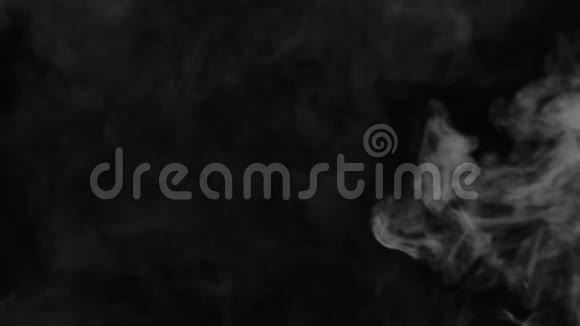 现实的抽象烟雾蒸气效应白色烟雾在黑色背景上缓慢运动漂浮的雾云视频的预览图