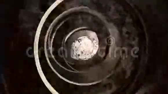 生锈金属的抽象隧道视频的预览图
