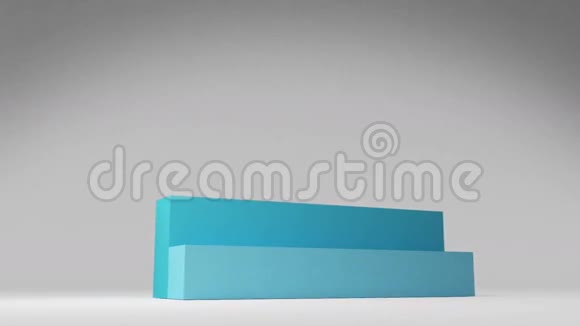 三个3D楼梯踏步箭头方形介绍标题框图PowerPoint演示模板视频的预览图
