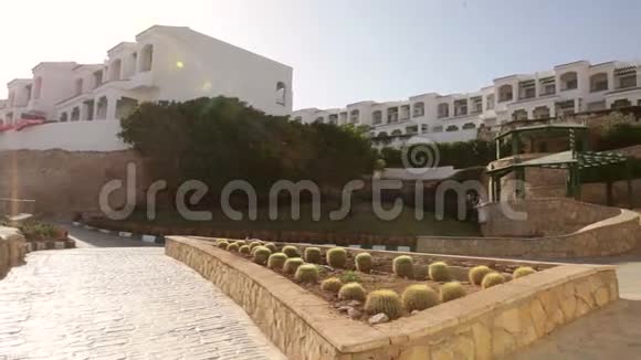美丽的埃及酒店的白色建筑视频的预览图