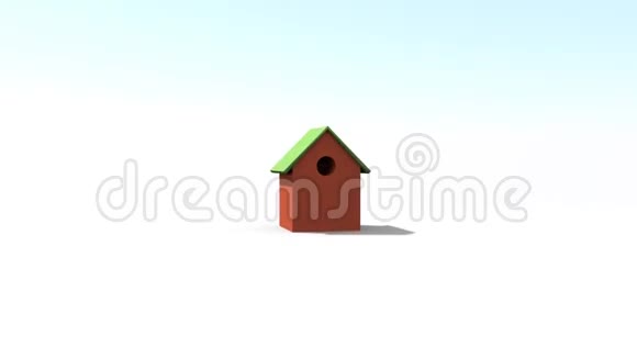 卡通风格房子的三维动画视频的预览图