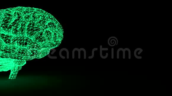 多角形网格的大脑发光脑的计算机模型视频的预览图