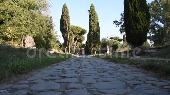 阿皮亚古罗马道路景观视频的预览图