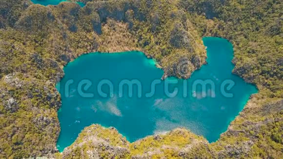 山湖带绿松石水菲律宾巴拉望视频的预览图