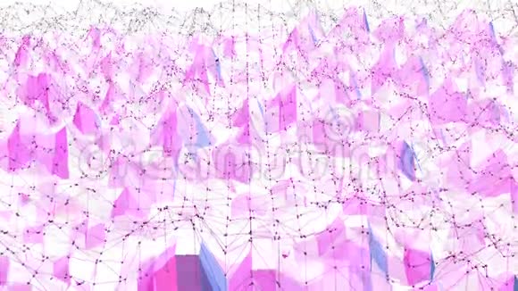 紫罗兰抽象低聚波动表面作为奇妙的浮雕紫罗兰抽象几何振动环境视频的预览图