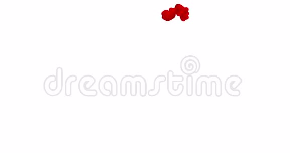 白色背景下的红心情人节和爱情制作的数字动画心脏视频的预览图