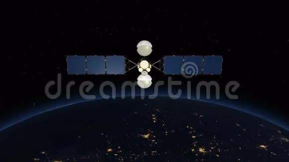 卫星在地球上空视图4视频的预览图