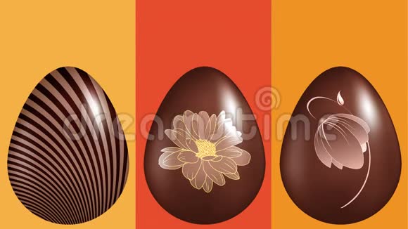 带有巧克力复活节彩蛋的动画视频的预览图