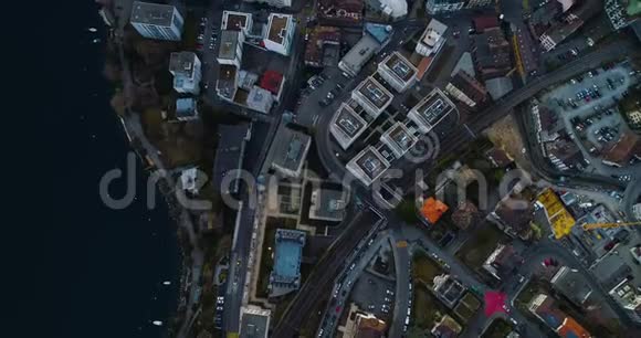 蒙特勒日落无人机冬天视频的预览图