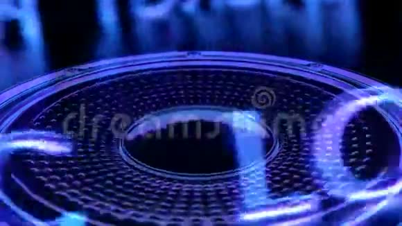 音乐镜头霓虹灯扬声器混合和音乐标志3D译文视频的预览图