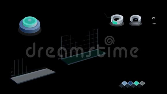 3D信息图形元素与阿尔法通道包括每个元素的两个版本有数字和清晰视频的预览图