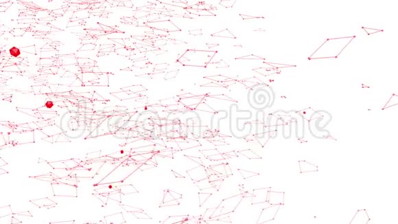 抽象干净的红色挥动三维网格或网格作为抽象干净的背景红色几何振动环境或脉动视频的预览图