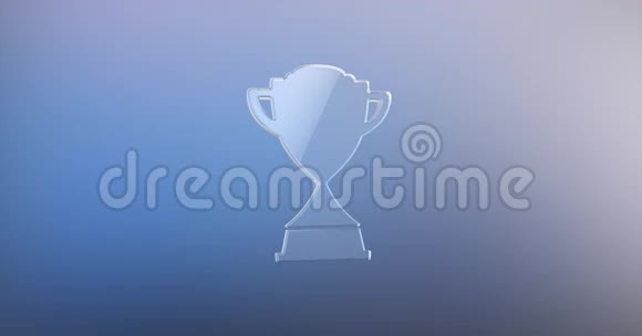 胜利者奖杯玻璃3D图标视频的预览图