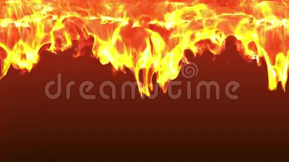 抽象防火幕墙从天空燃烧火焰火花和灰落在红色背景图案4k超高清视频的预览图