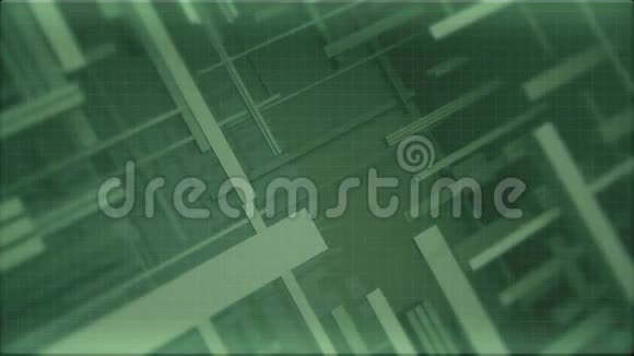 移动线路和网格标题的绿色背景视频的预览图