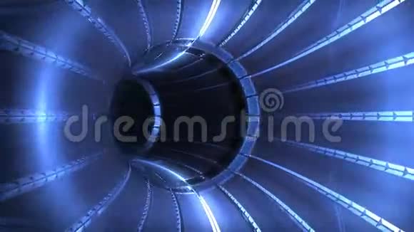 未来的蓝光隧道无缝环路股票镜头视频的预览图