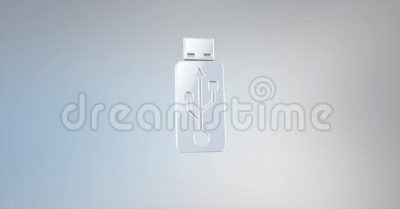USB棒白色3D图标视频的预览图