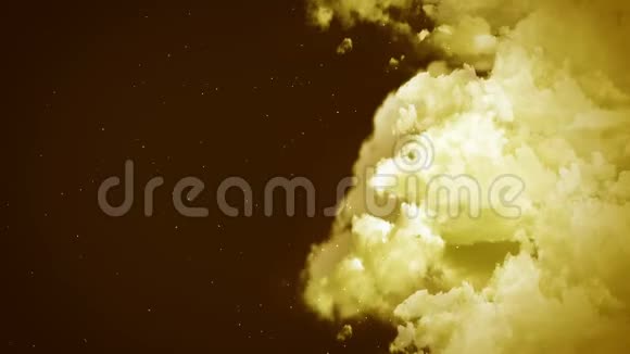 阴天的幻想景观白烟动画循环背景视频的预览图