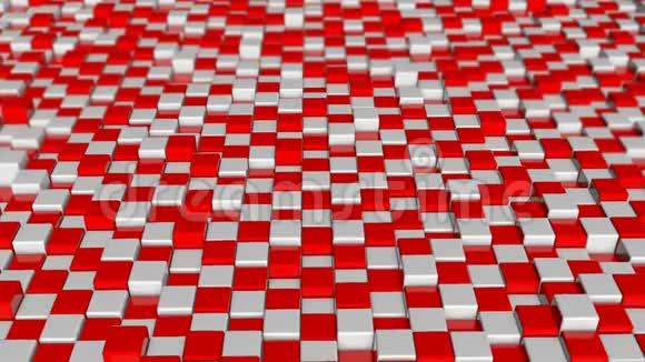 带有红色和白色方块的抽象背景视频的预览图