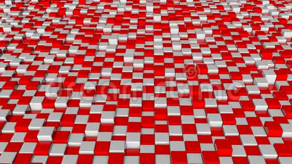 带有红色和白色方块的抽象背景视频的预览图